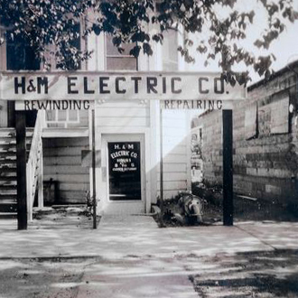 black and white photo of H & M Electric Co